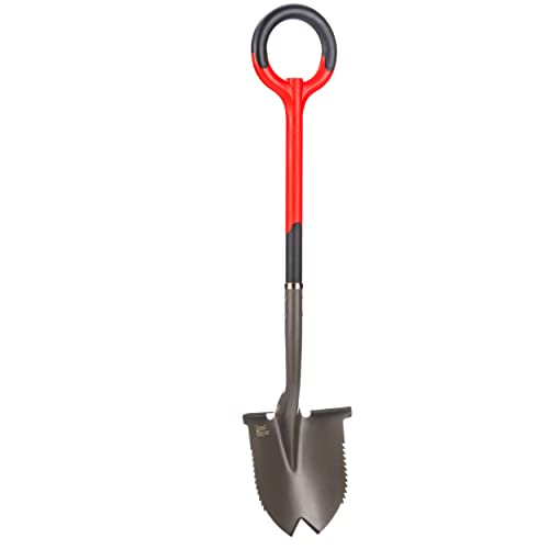 Radius Garden Root Slayer Round Head Shovel, Red