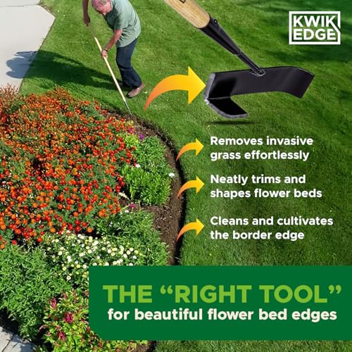 KWIK EDGE Long Handle Edging Shovel for Precise Lawn, Sidewalk & Pathway Borders